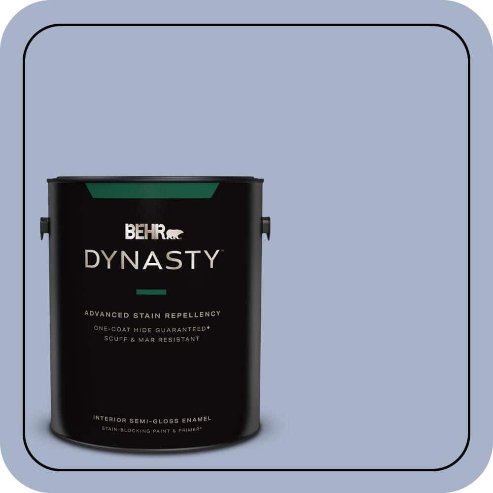 BEHR DYNASTY 1 gal. #PPU15-14 Ballroom Blue One-Coat Hide Semi-Gloss Enamel Interior Stain-Blocking Paint & Primer