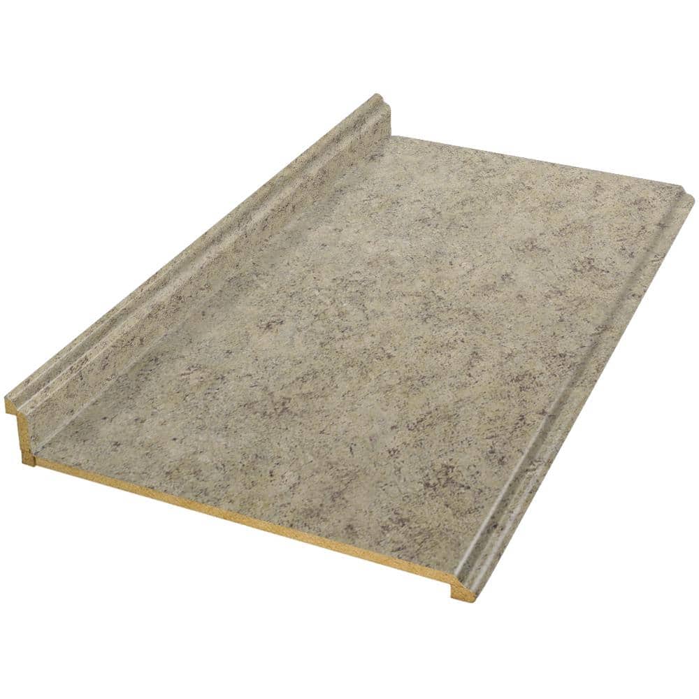 Hampton Bay 4 ft. Laminate Countertop in Golden Ju Parana with Valencia Edge and Integrated Backsplash
