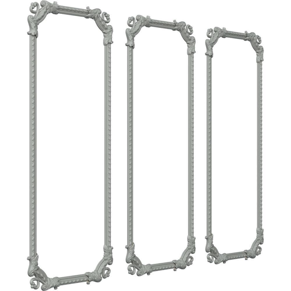 Ekena Millwork 28 in. W x 72 in. H Unfinished Polyurethane Devon Rope Panel Moulding Kit (Triple Panel) (2)