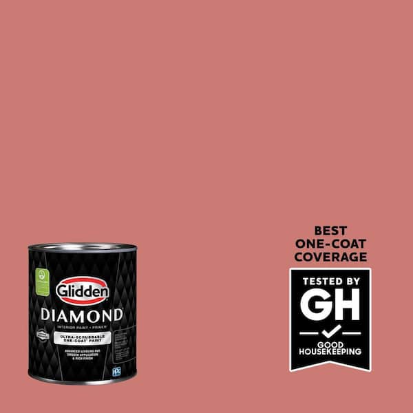 Glidden Diamond 1 qt. PPG1057-5 Chili Pepper Semi-Gloss Interior Paint with Primer (2)