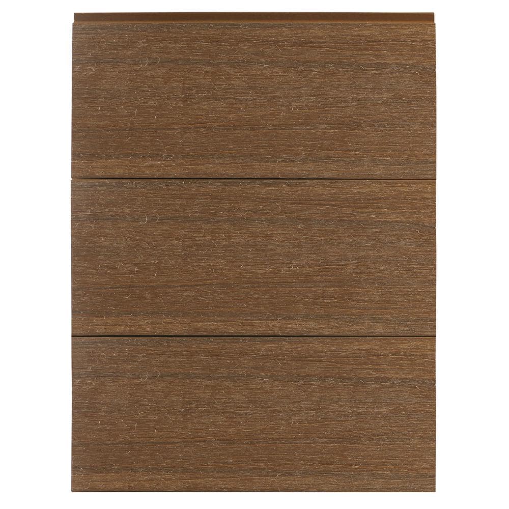 NewTechWood All Weather System 0.5 in. x 5.5 in. x 1 ft. Peruvian Teak Composite Siding Sample Board (3)