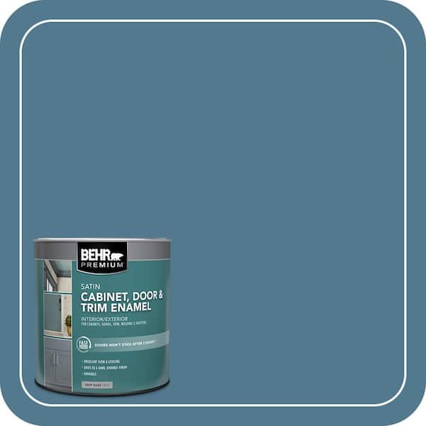 BEHR PREMIUM 1 qt. #PPU14-03 Cayman Bay Satin Enamel Interior/Exterior Cabinet, Door & Trim Paint (2)