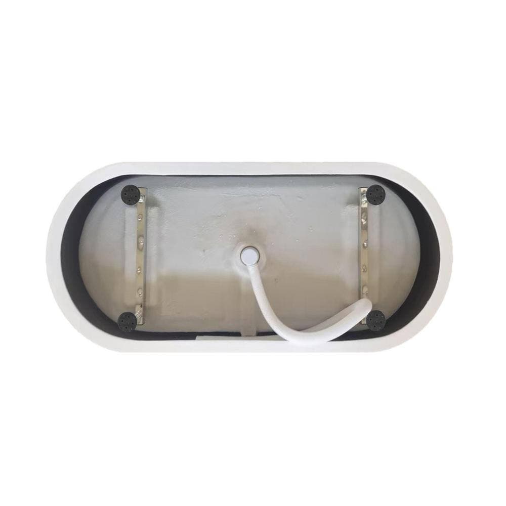 Unbranded Timeless Home 59 in. x 29.5 in. Soaking Bathtub with Center Drain in Glossy White with Brushed Gold Trim (3)