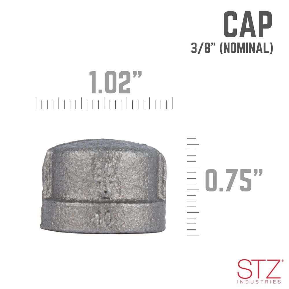 STZ 3/8 in. Black Malleable Iron Cap Fitting (2)