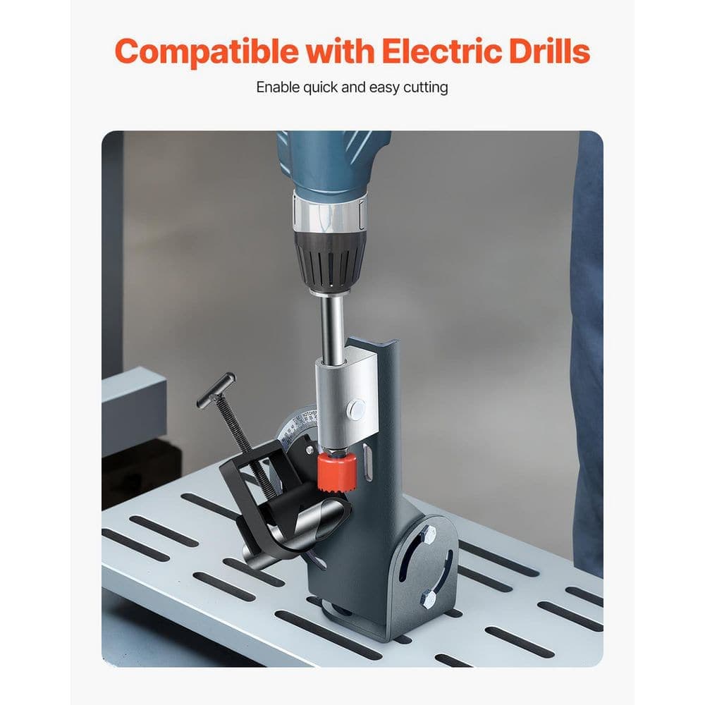 SKYSHALO Pipe Notcher, 1/2 to 2-in. Tubing Notcher with 0 to 60° Adjustable Angle, Pipe and Tube Notching Tool, Tubing Cutter (2)