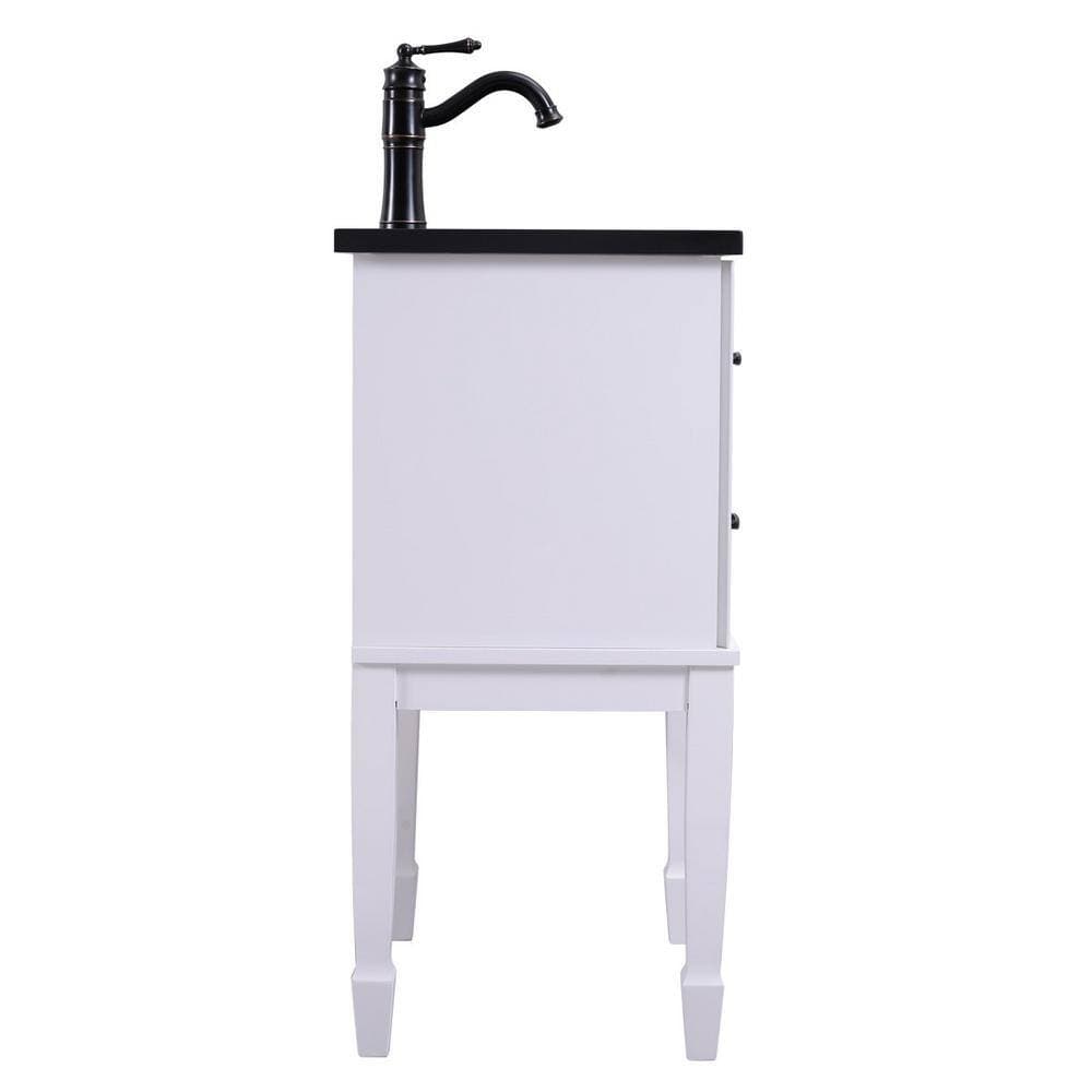 RENOVATORS SUPPLY MANUFACTURING 17.75 in. W Freestanding Bathroom Vanity Sink Combo in Black with White Vanity, Black Faucet and Sink Drain (2)