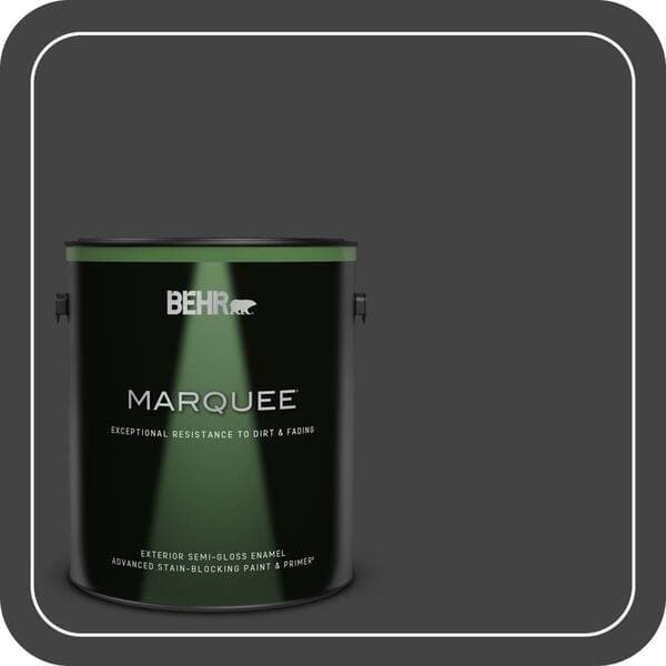 BEHR MARQUEE 1 gal. #S-H-790 Black Suede Semi-Gloss Enamel Exterior Paint & Primer (2)