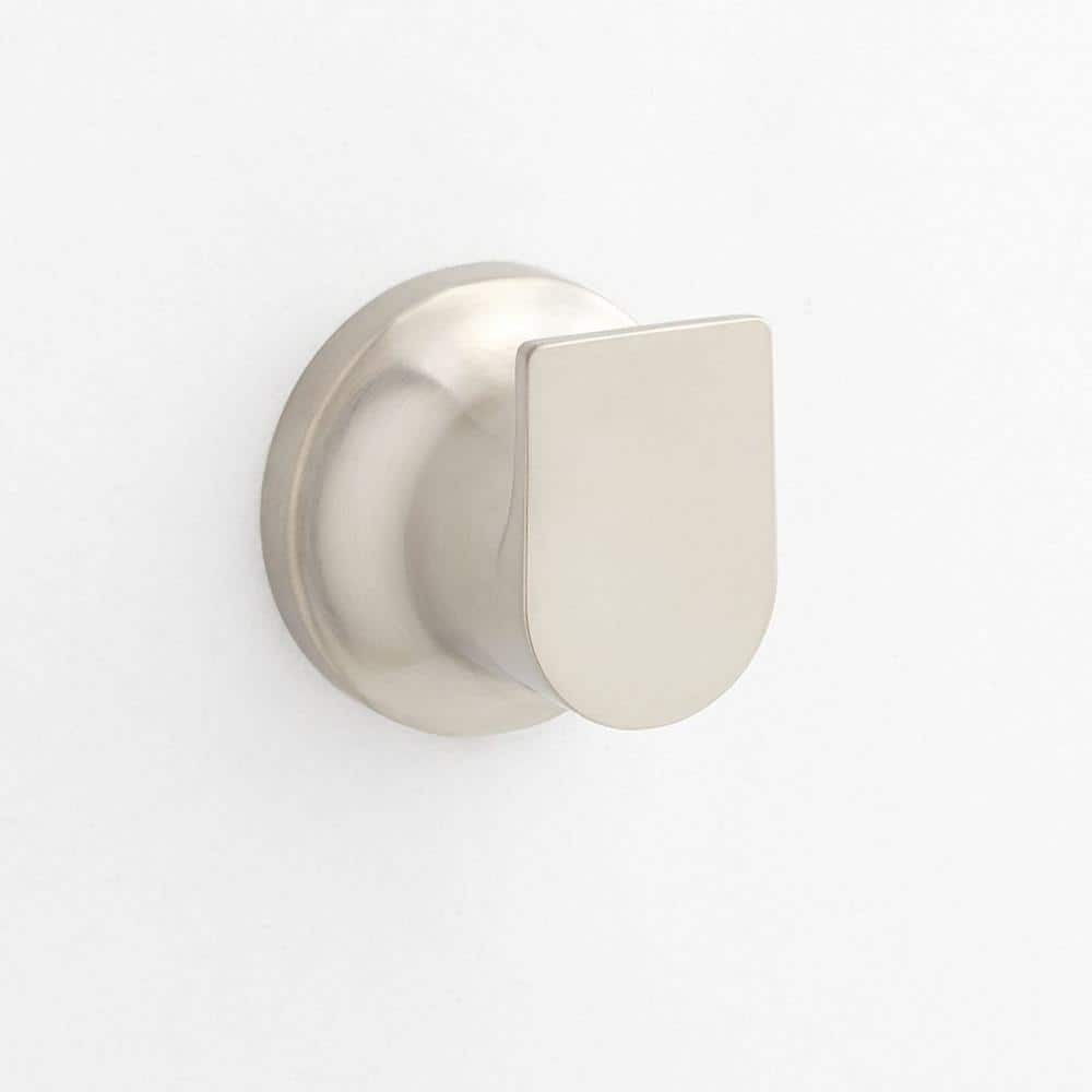 SIGNATURE HARDWARE Berwyn Knob Robe/Towel Hook in Brushed Nickel (1)