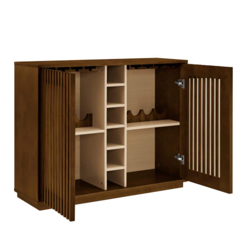 Unbranded 43.1 in. W x 14.2 in. D x 33.7 in. H Bathroom Dark Brown Linen Cabinet