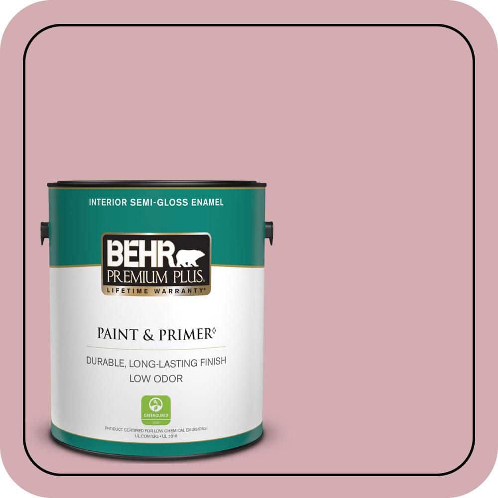 BEHR PREMIUM PLUS 1 gal. #S130-3 Ballet Rose Semi-Gloss Enamel Low Odor Interior Paint & Primer