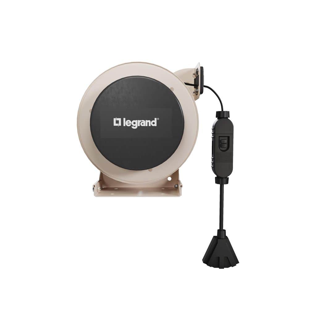 Legrand 1000 Series Commercial/Industrial 50 ft. Cord 12AWG/3 Wire 20 Amp GFCI Retractable Extension Cord Reel with 3 Outlets (1)