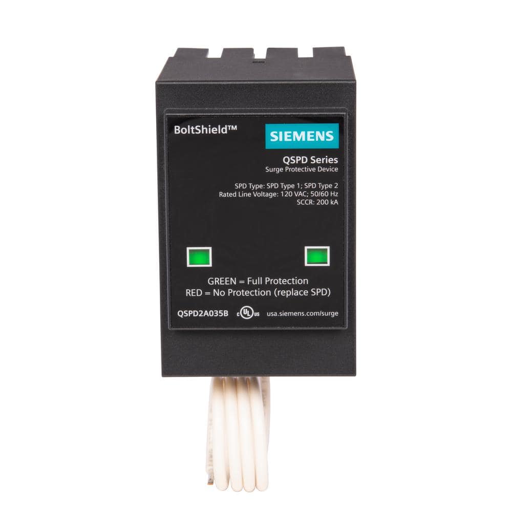 Siemens Boltshield QSPD 35kA, 2-Pole, Single Phase, Type-1 Plug-In Surge Protective Device (2)