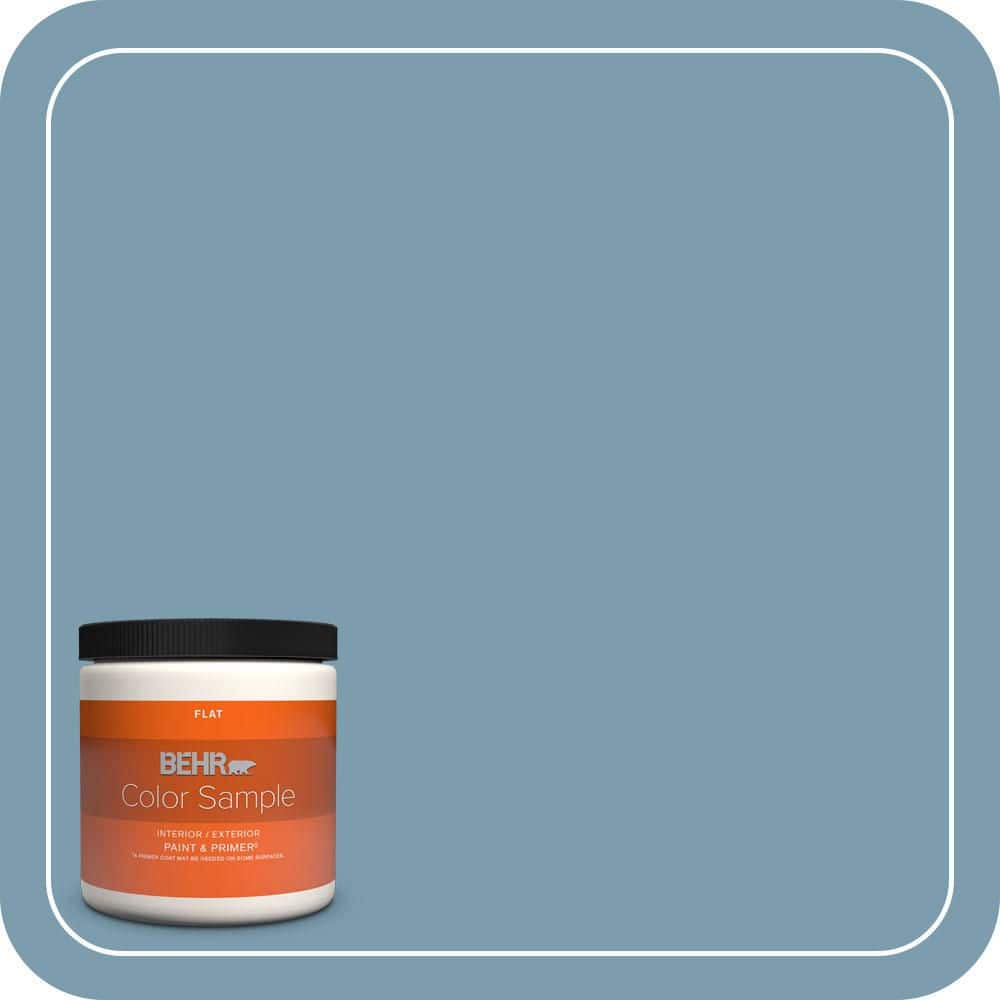 BEHR PREMIUM PLUS 8 oz. #550F-4 Cool Dusk Flat Interior/Exterior Paint & Primer Color Sample