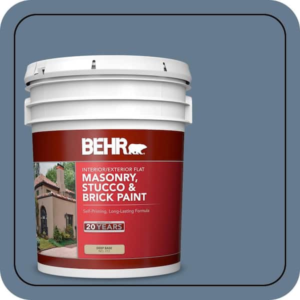BEHR 5 gal. #S510-5 Skinny Jeans Flat Interior/Exterior Masonry, Stucco and Brick Paint (2)