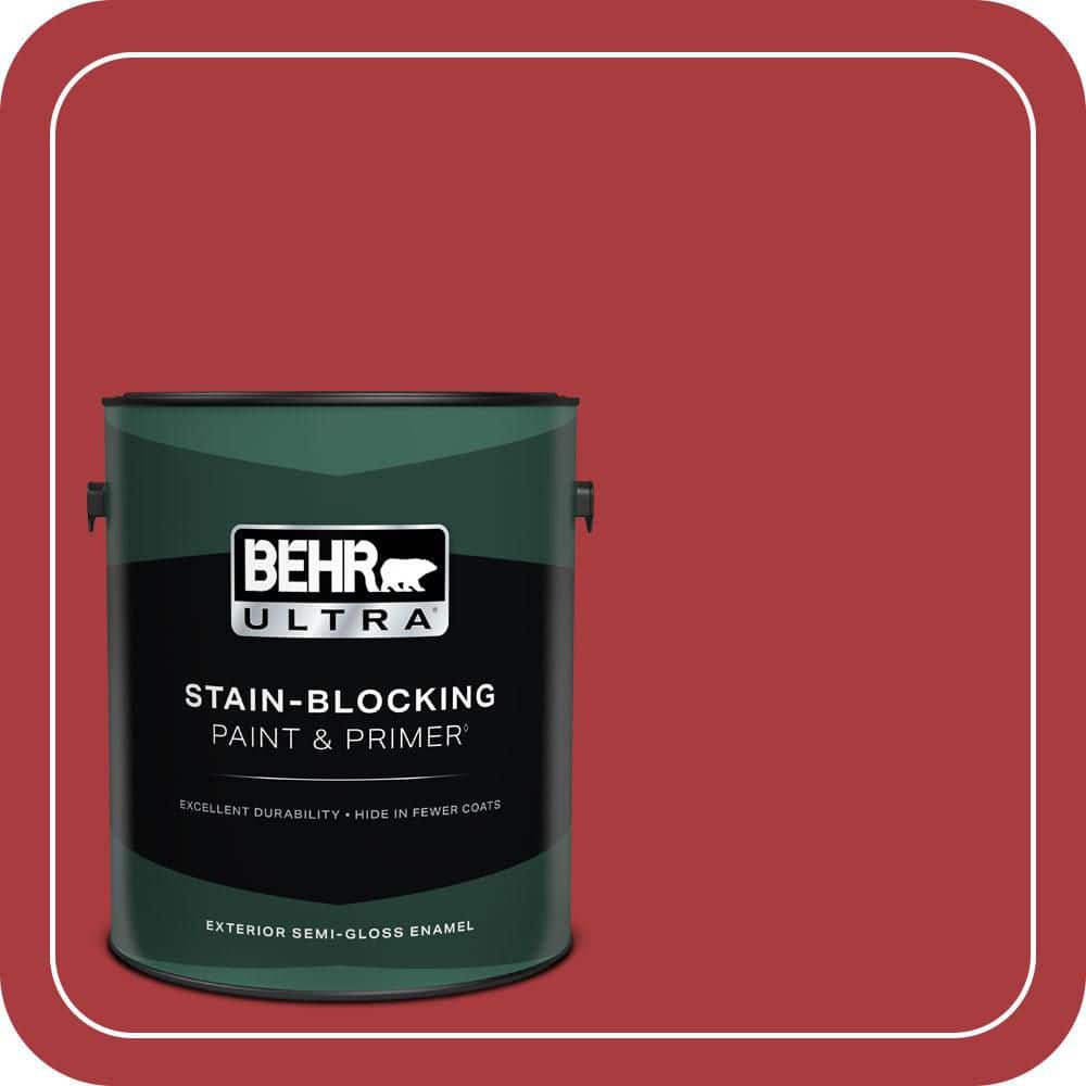 BEHR ULTRA 1 gal. #S-G-160 California Poppy Semi-Gloss Enamel Exterior Paint & Primer