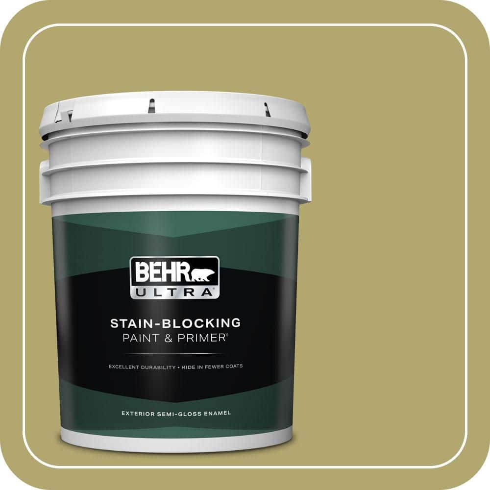 BEHR ULTRA 5 gal. #PPU9-05 Natchez Moss Semi-Gloss Enamel Exterior Paint & Primer