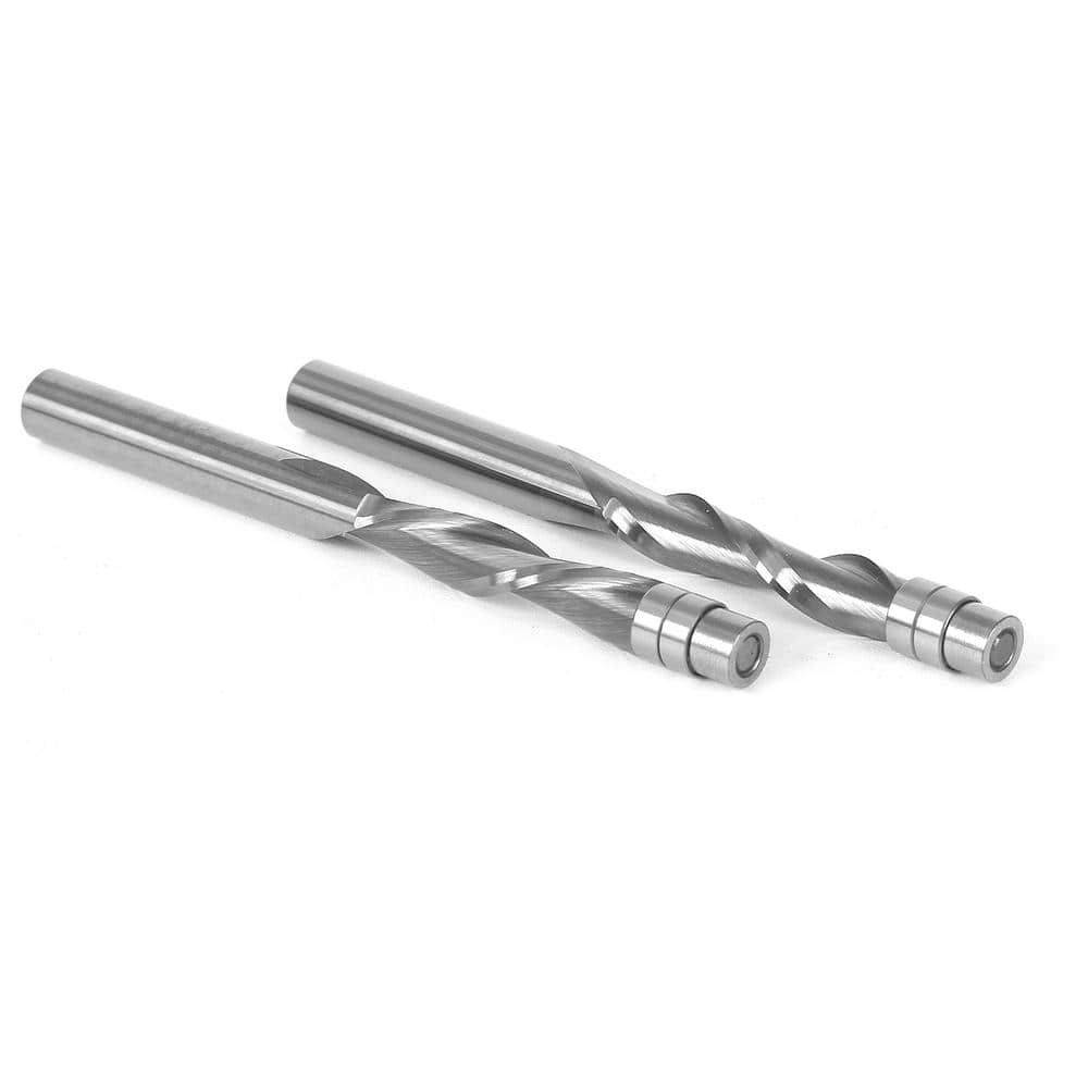 Yonico Spiral Flush Trim 1/4 in. Shank Solid Carbide Router Bit