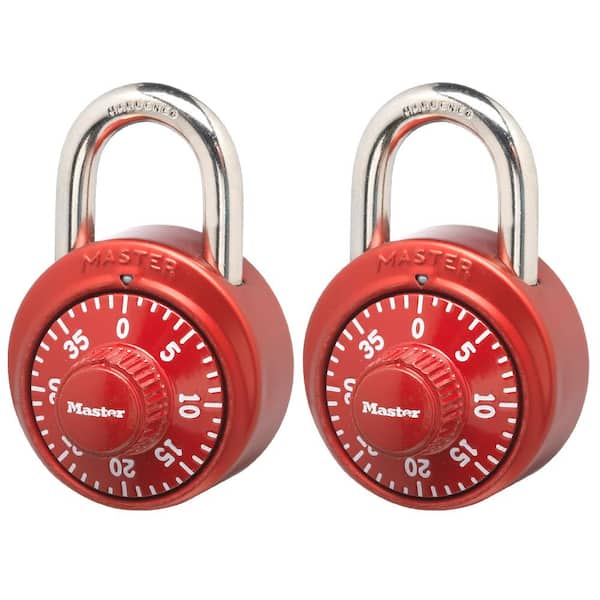 Master Lock Dial Number Combination Locker Lock, Assorted Colors, 2 Pack (2)