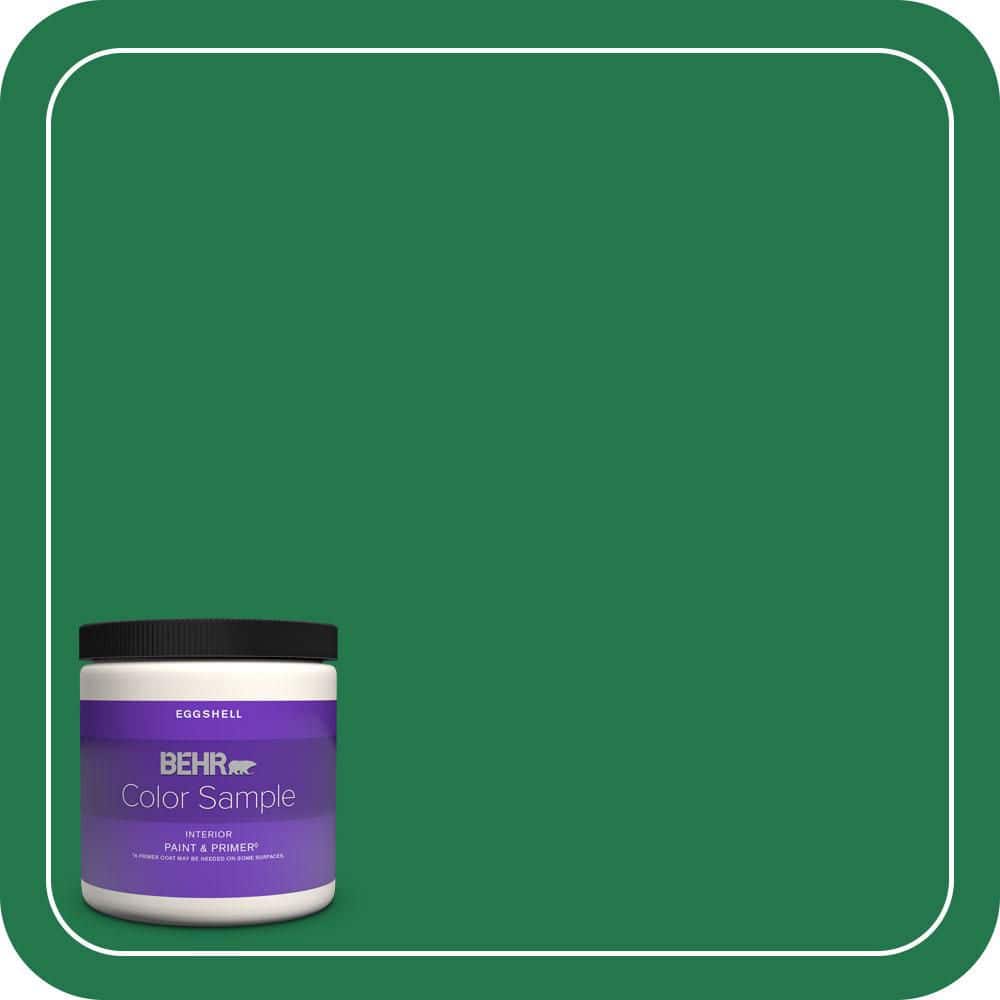 BEHR PREMIUM PLUS 8 oz. #460B-7 Pine Grove Eggshell Enamel Interior Paint & Primer Color Sample