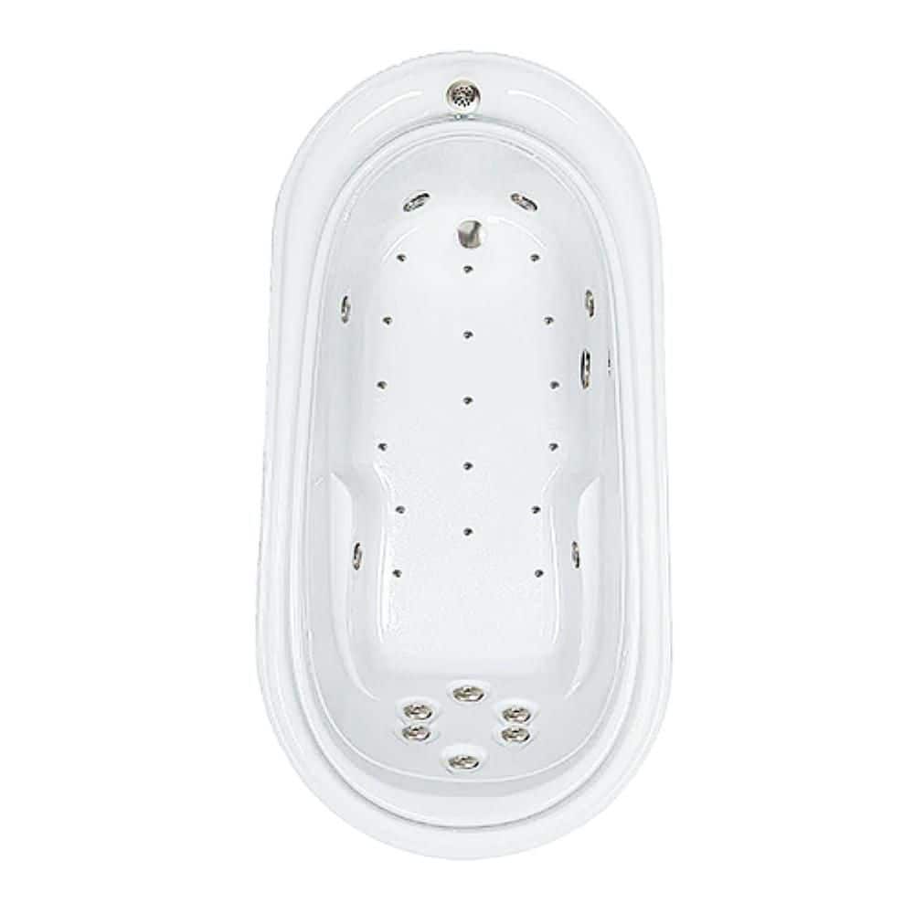 Comfortflo Premier 72 in. x 37 in. Acrylic Oval Drop-in Whirlpool and Air Bathtub with Reversible Drain in White (1)