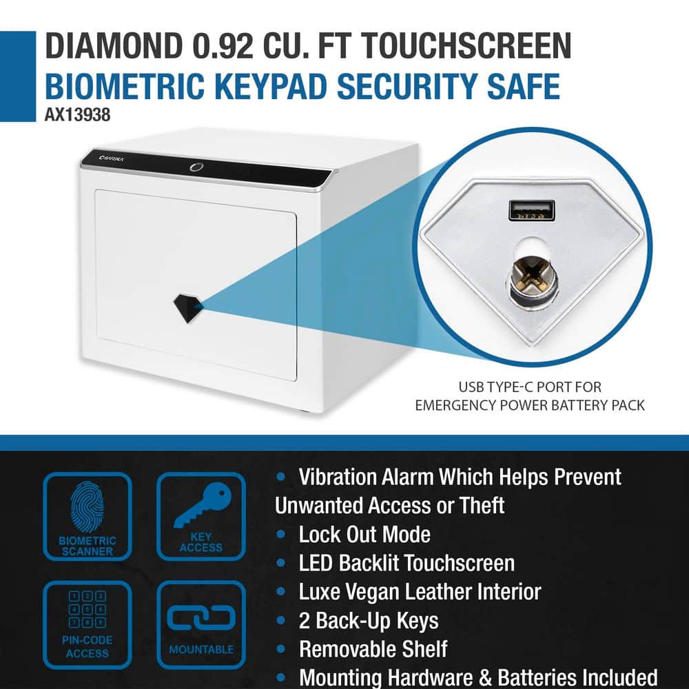 BARSKA 0.92 cu. ft. Touchscreen Biometric Keypad Security Safe (2)