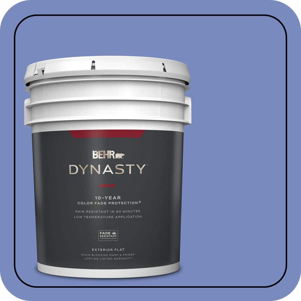 BEHR DYNASTY 5 gal. #600B-5 Larkspur Bouquet Flat Exterior Stain-Blocking Paint & Primer