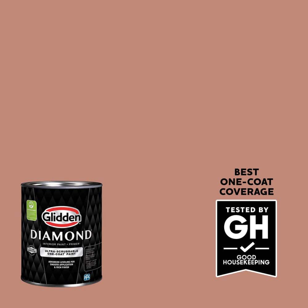 Glidden Diamond 1 qt. PPG1066-5 Copper Trail Flat Interior Paint with Primer