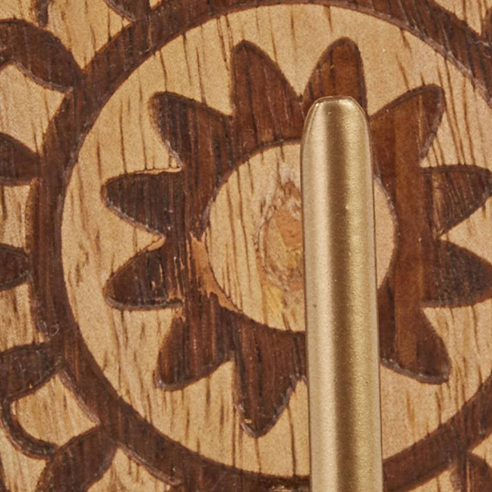 Split P Zuri J-Hook Robe/Towel Hook 4"H x 2.75"D Wood and Matte Gold Finish (3)