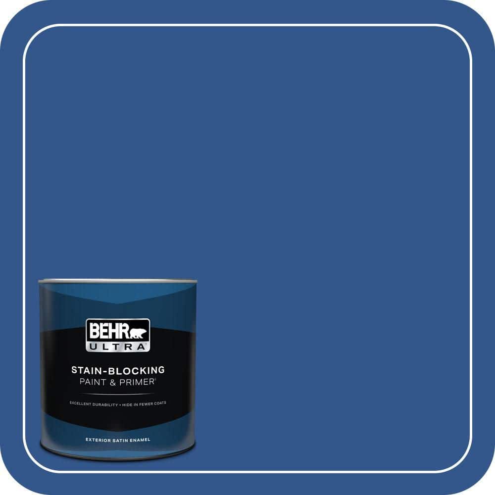 BEHR ULTRA 1 qt. #PPU15-03 Dark Cobalt Blue Satin Enamel Exterior Paint & Primer