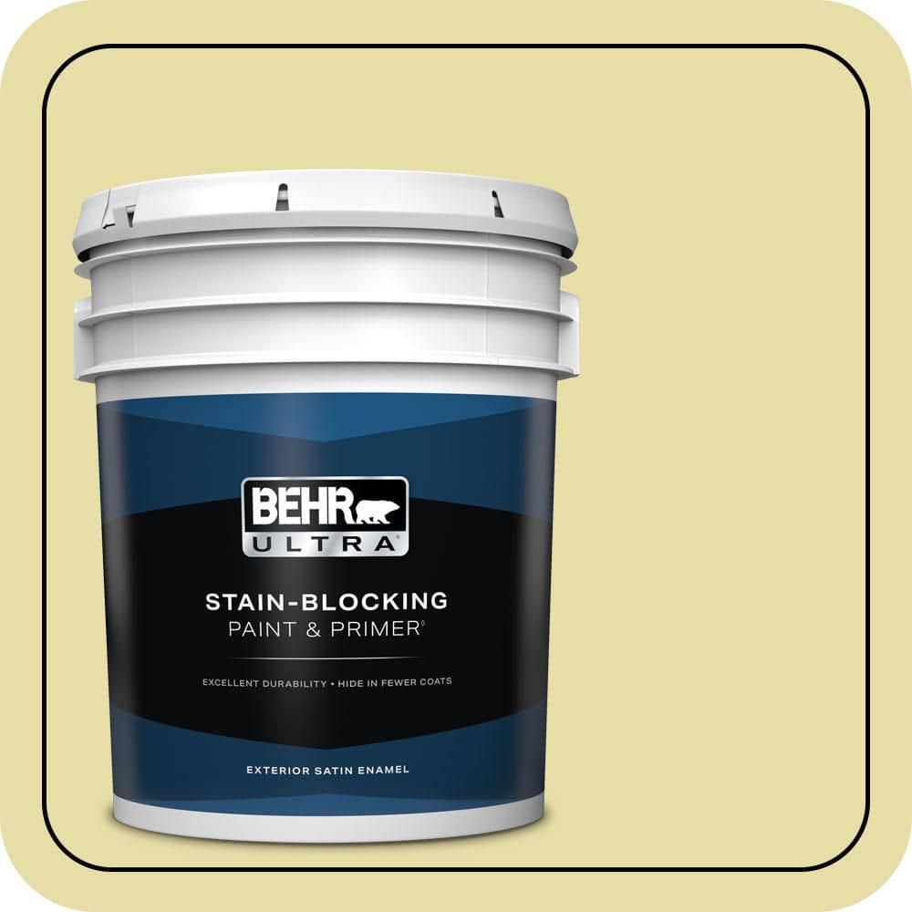 BEHR ULTRA 5 gal. #P350-3 Green Charm Satin Enamel Exterior Paint & Primer