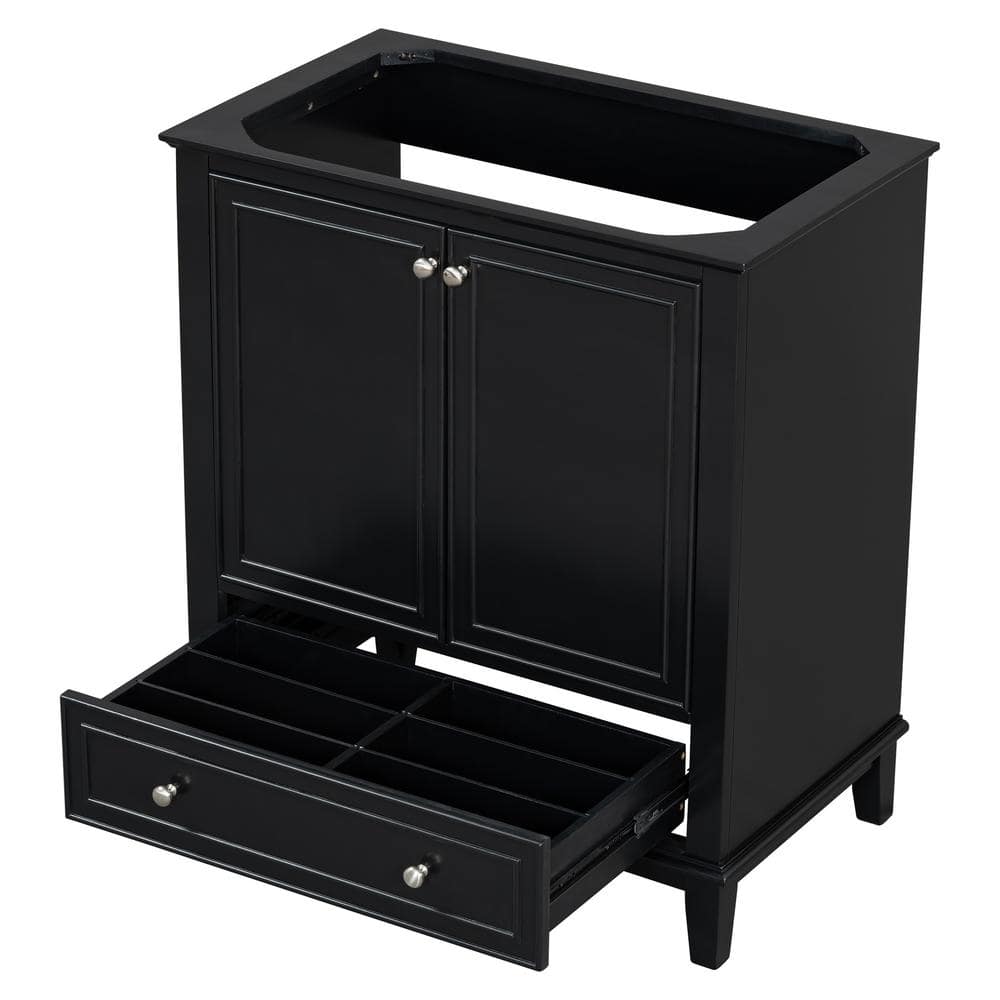 Adrinfly Black 30 in. Freestanding Bath Vanity Cabinet without Top with Doors and Drawer (3)