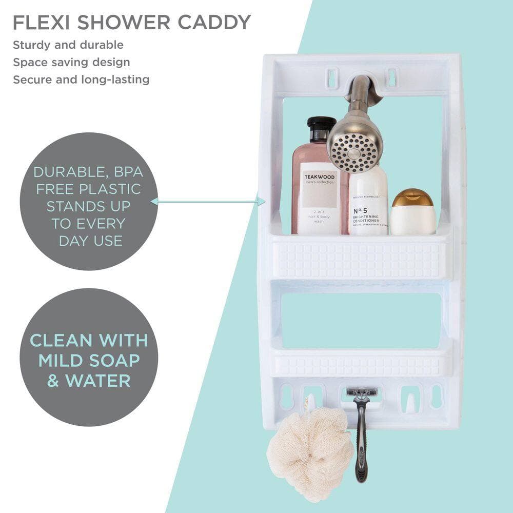 Bath Bliss Multi Hanging Option Shower Caddy in White (2)