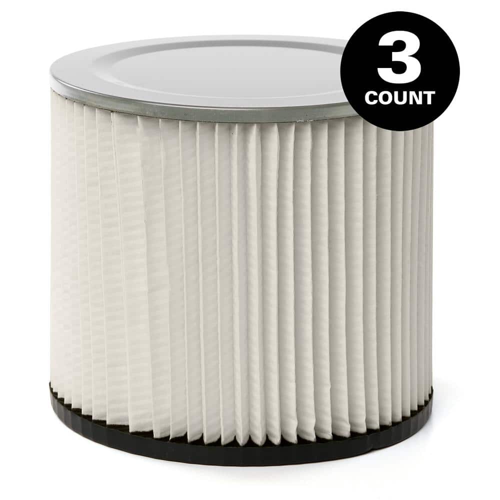 MULTI FIT General Dirt and Debris Wet Dry Vac Replacement Cartridge Filter for Most Shop-Vac Branded Shop Vacuums (3-Pack) VF2007A