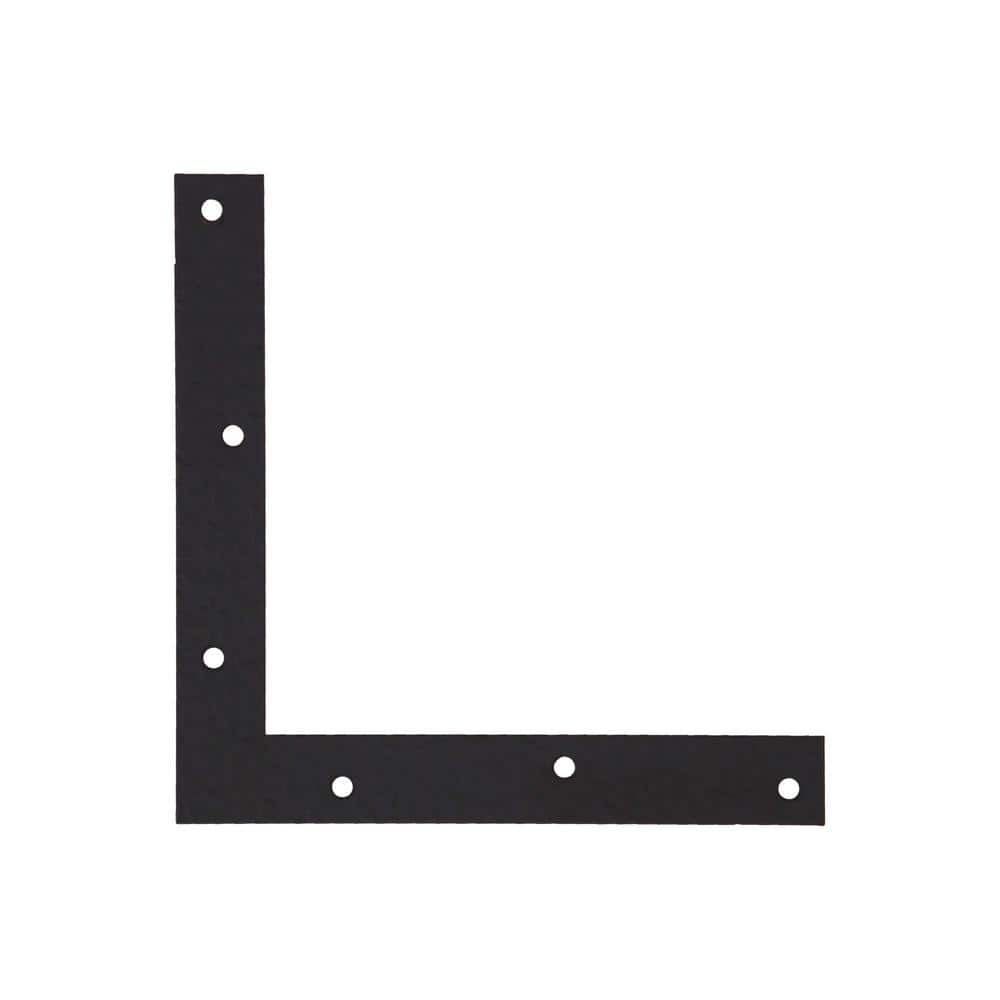 Everbilt (4-Pack) 8 in. Black Hammered Flat Corner Brace
