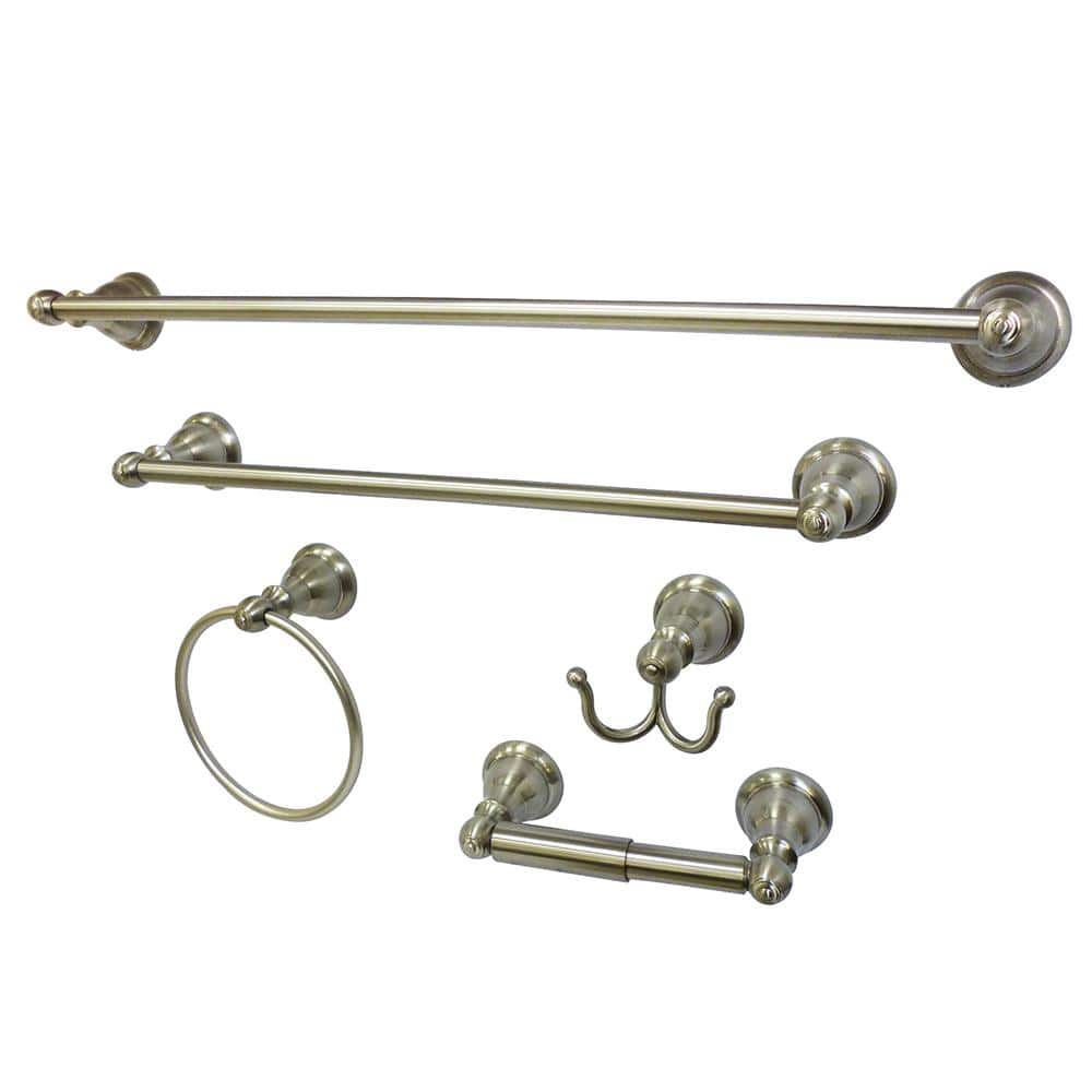 Kingston Brass Southwestern 5-Piece Bath Hardware Set in Brushed Nickel (1)