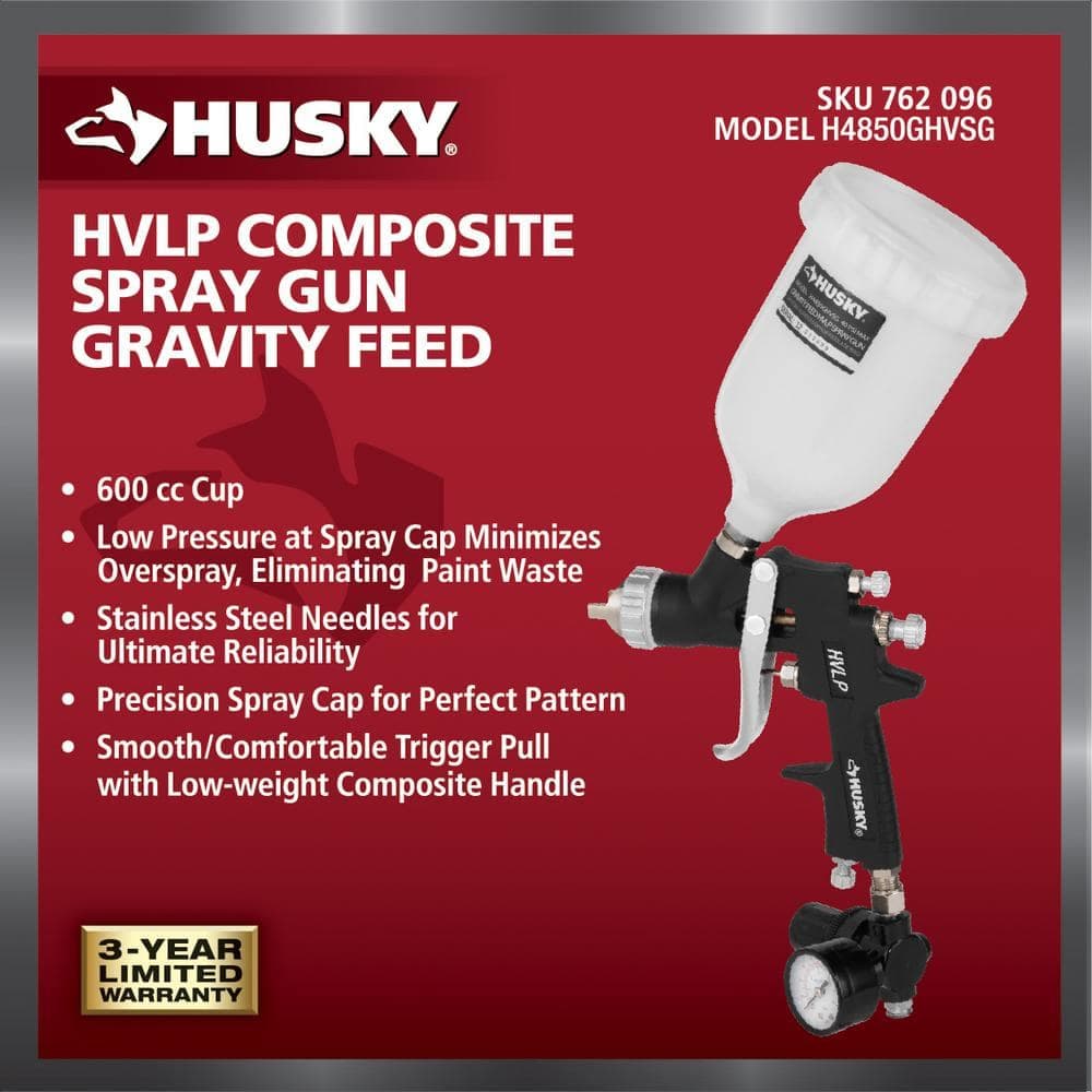 Husky Gravity Feed Composite HVLP Spray Gun (2)