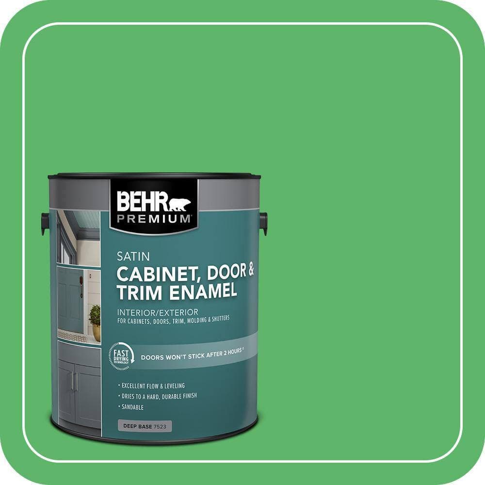 BEHR PREMIUM 1 gal. #P390-6 Lawn Party Satin Enamel Interior/Exterior Cabinet, Door & Trim Paint