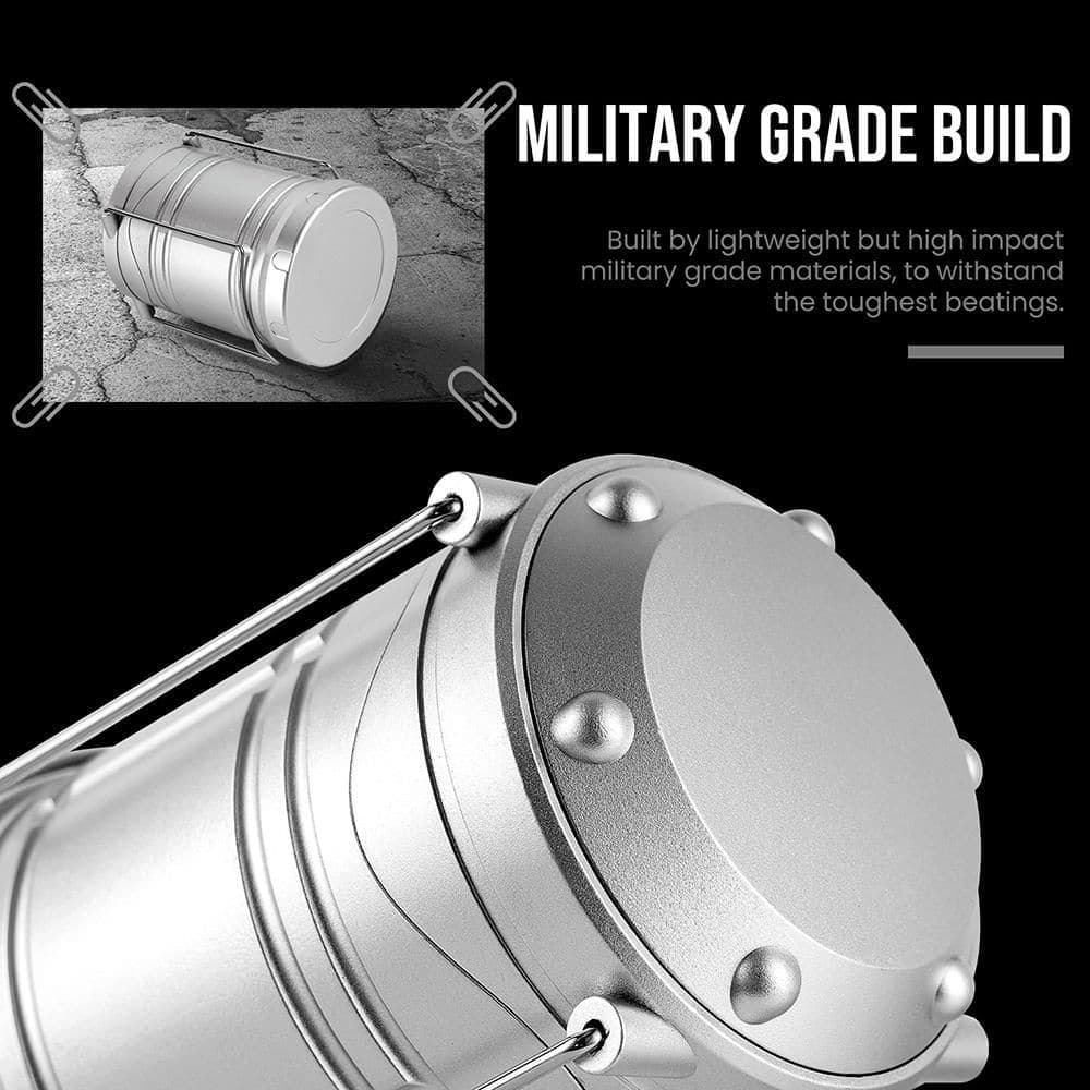 Unbranded Silver Battery Powered Portable Collapsible Hanging Night Light Bulb LED Camping Lantern 4-Pack (3)