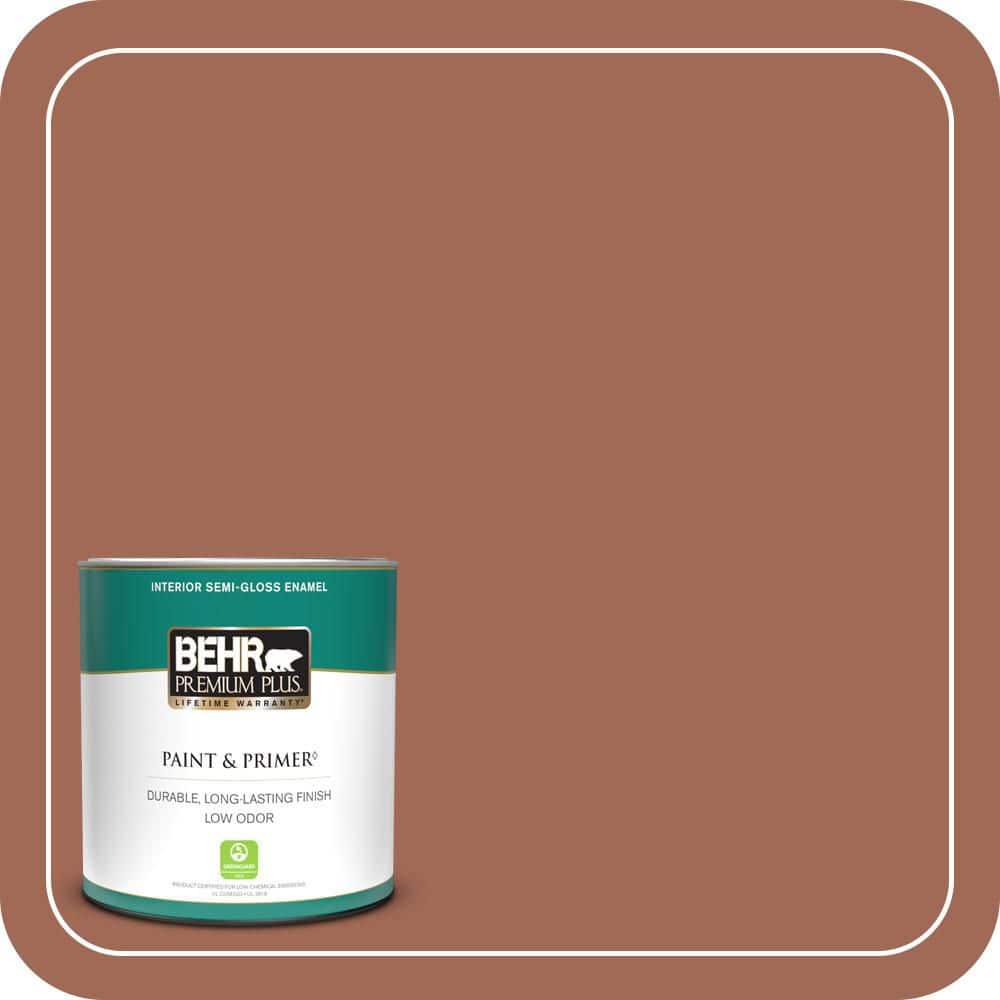 BEHR PREMIUM PLUS 1 qt. #S180-6 Perfect Penny Semi-Gloss Enamel Low Odor Interior Paint & Primer