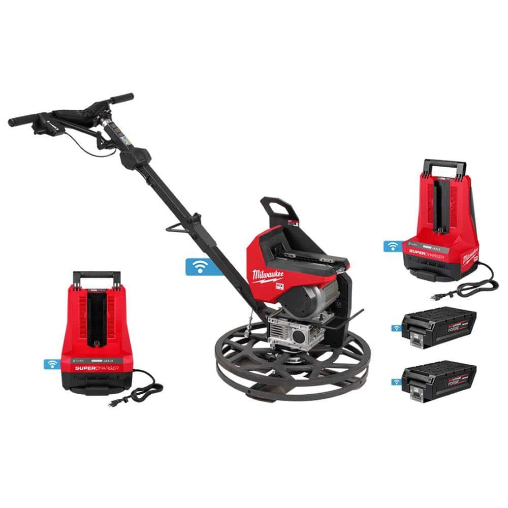 Milwaukee MX FUEL Lithium-Ion Cordless 24 in. Edging Power Trowel Kit with (2) HD 12.0 Batteries and (2) Super Chargers (1)