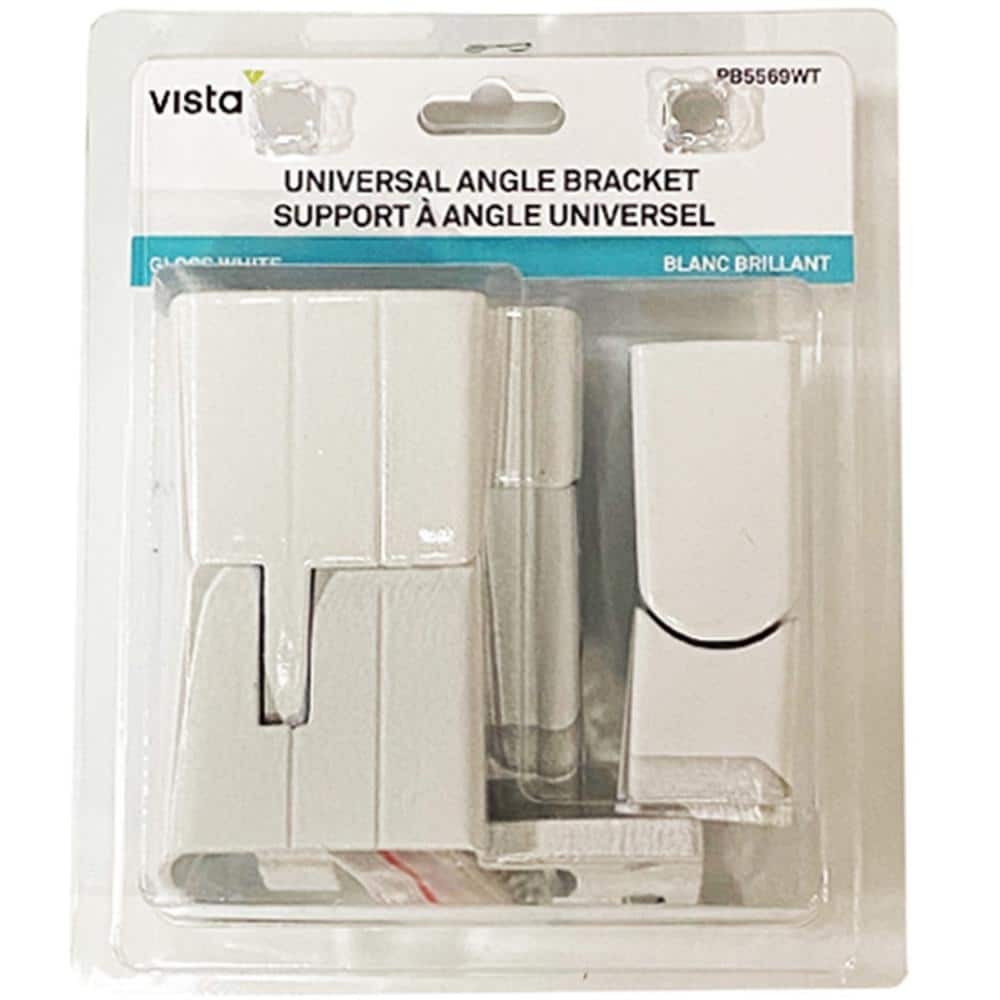 Vista 3 in. H x 2.5 in. W White Aluminum Universal Angle Bracket for Railing Kit (2)