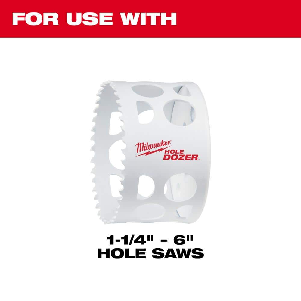 Milwaukee 7/16 in. Quick Change Large Hole Saw Arbor No Wobble W/Pilot Drill Bit (3)