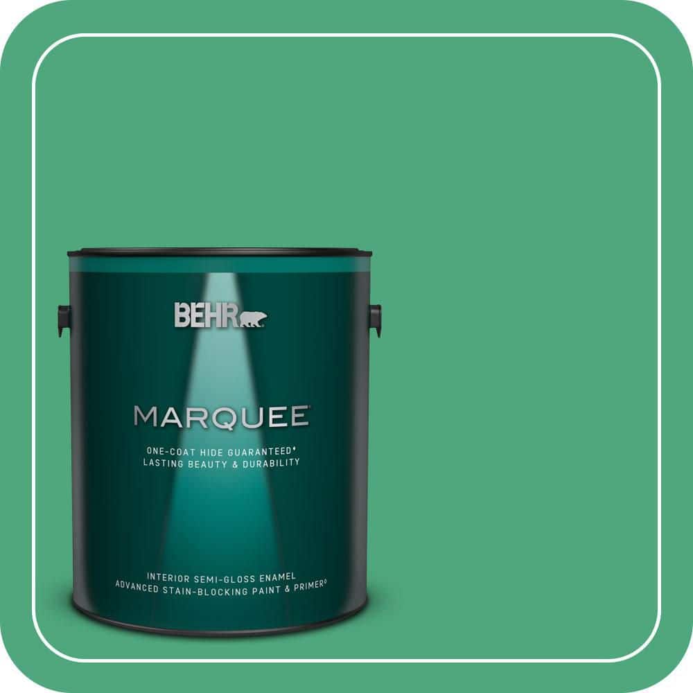 BEHR MARQUEE 1 gal. #P420-5 Shamrock Green Semi-Gloss Enamel Interior Paint & Primer