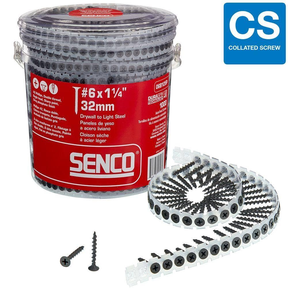 Senco #6 1-1/4 in. Phillips Bugle-Head Collated Drywall Screw (1000-Pack) (2)