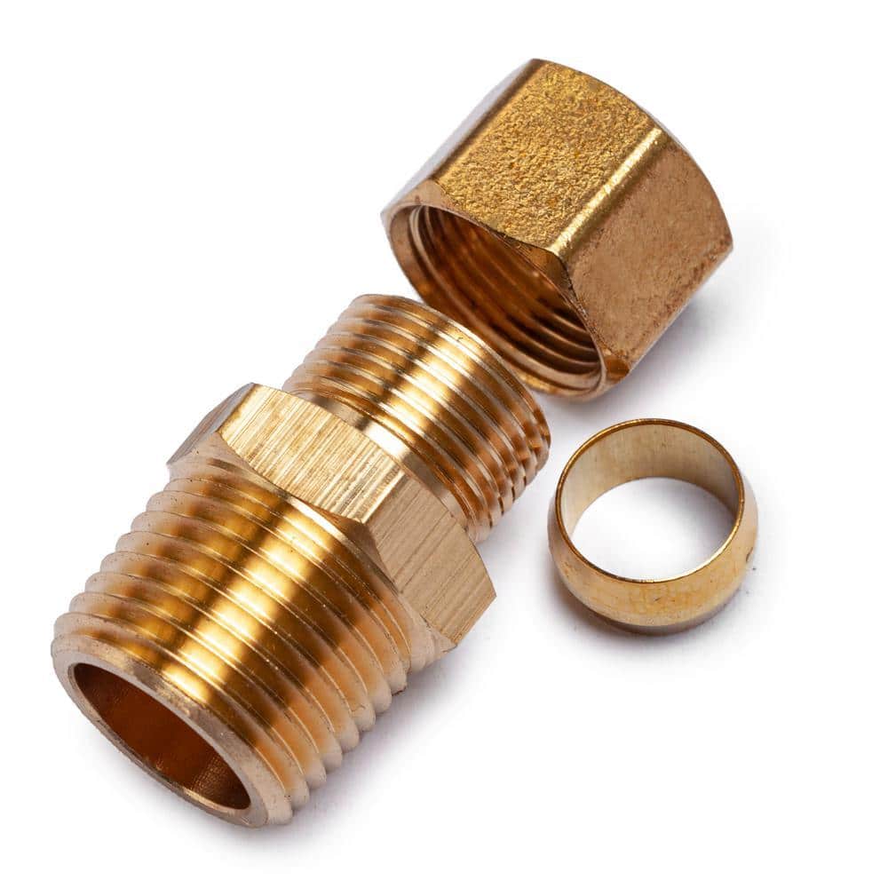 LTWFITTING 3/8 in. O.D. Comp 3/8 in. MIP Brass Compression Adapter Fitting (2)