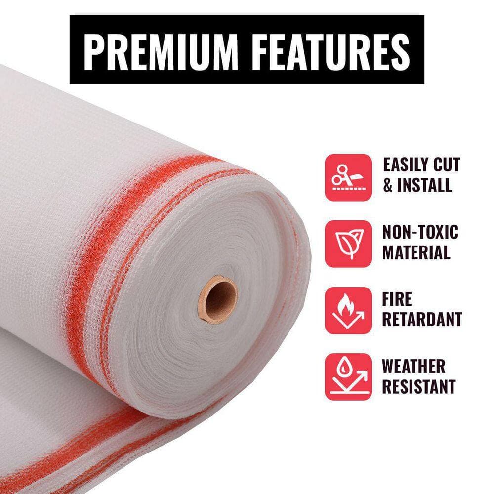 SEALTECH White-10 ft.. X 200 ft. Debris Netting Rolls - Fire Retardant, 1/16 in. Mesh Roll (2)