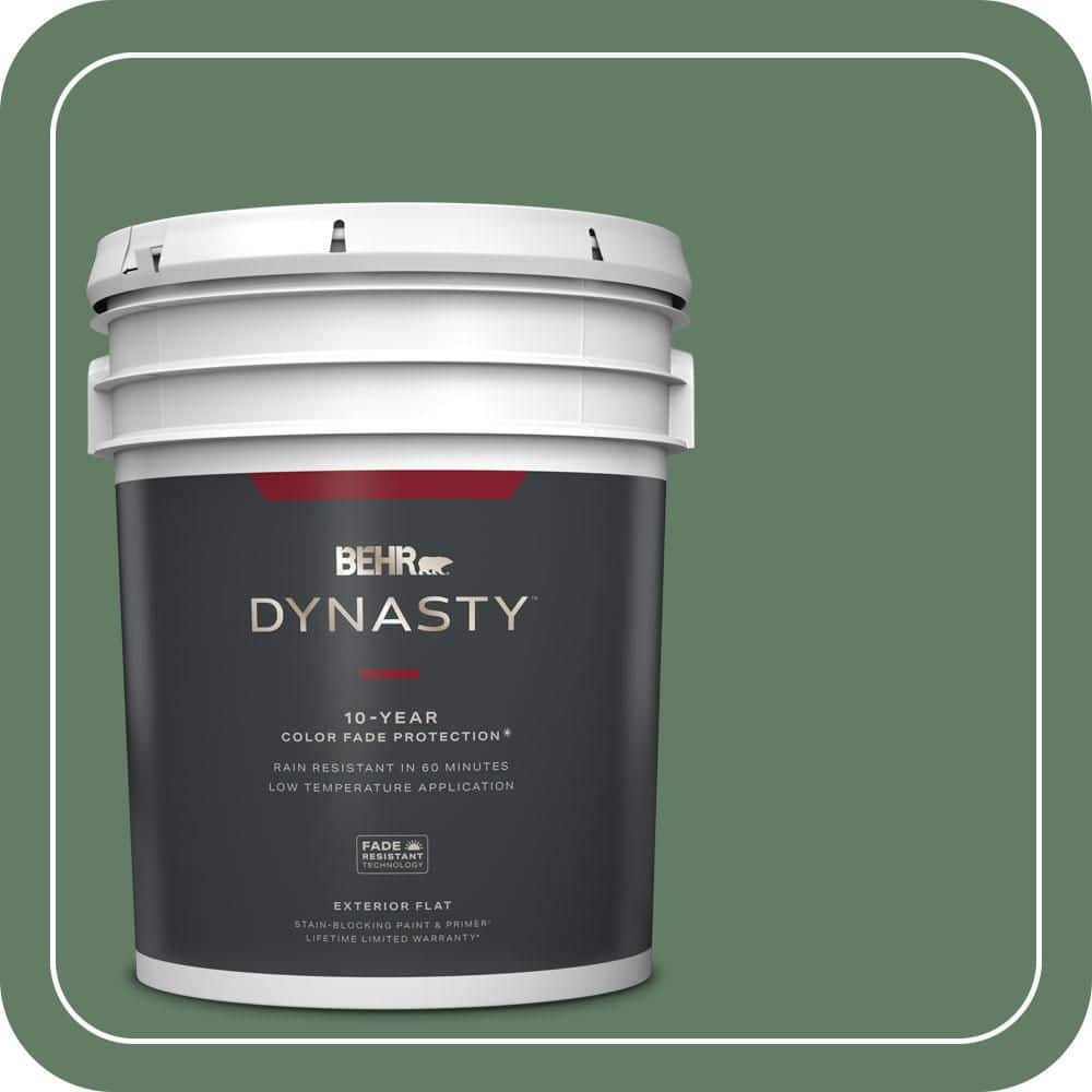 BEHR DYNASTY 5 gal. #S410-6 Greener Pastures Flat Exterior Stain-Blocking Paint & Primer