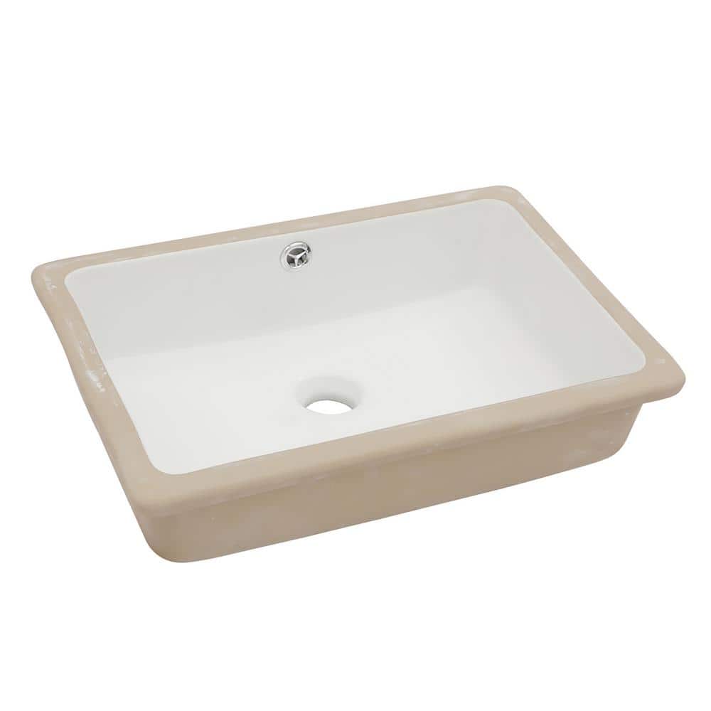 Tenleaf 18 in. x 12 in. Undermount Rectangular Bathroom Sink in White Ceramic with Overflow (1)