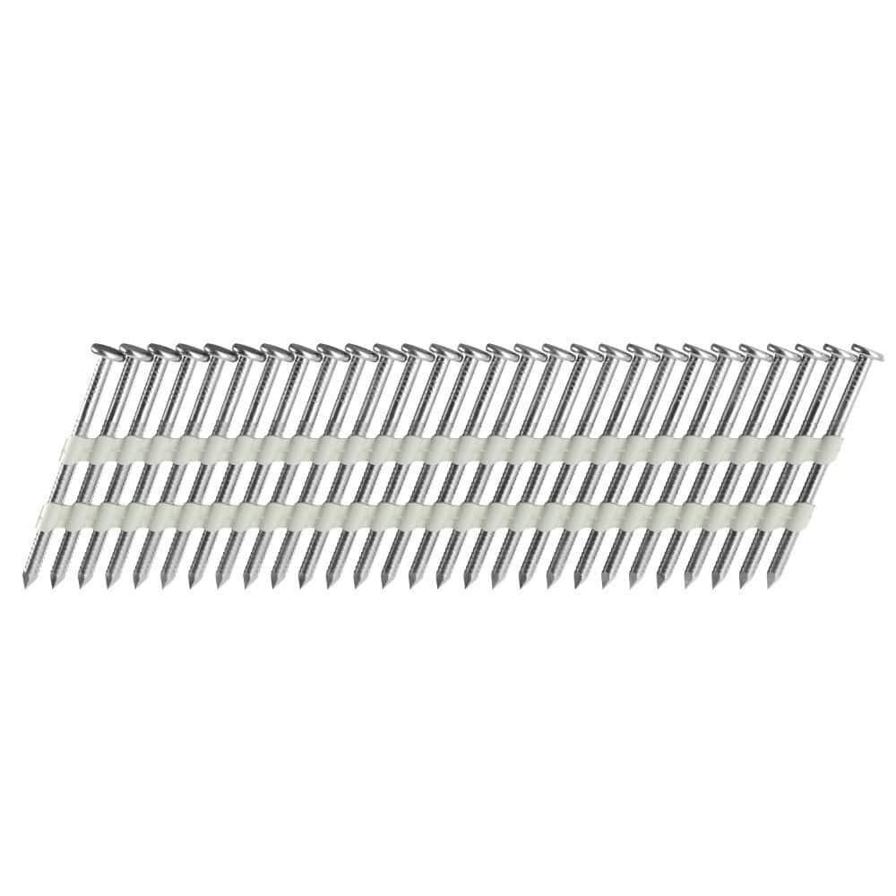 Grip-Rite 2 in x .113 in Gauge 21° Plastic Collated 316 Stainless Steel Ring Shank Round Checkered Head Framing Nails 1000 per Box (2)