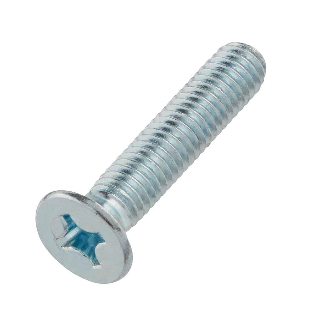 Everbilt M6-1.0x30mm Zinc Flat Head Phillips Drive Machine Screw 2-Pieces (1)